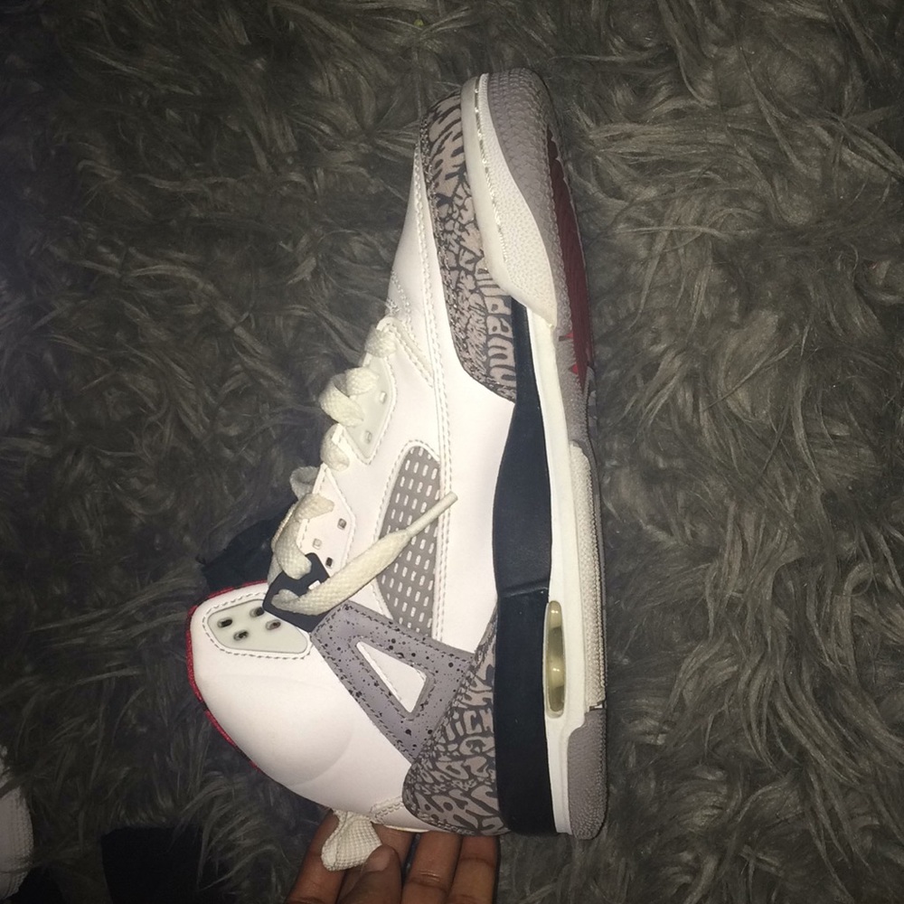Cement red white and black